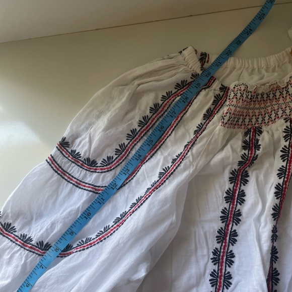 RUBY Rd Woman Smocked Flowy Top Size 1X Red White Blue 3/4 Sleeves-embroidered! - Picture 14 of 14